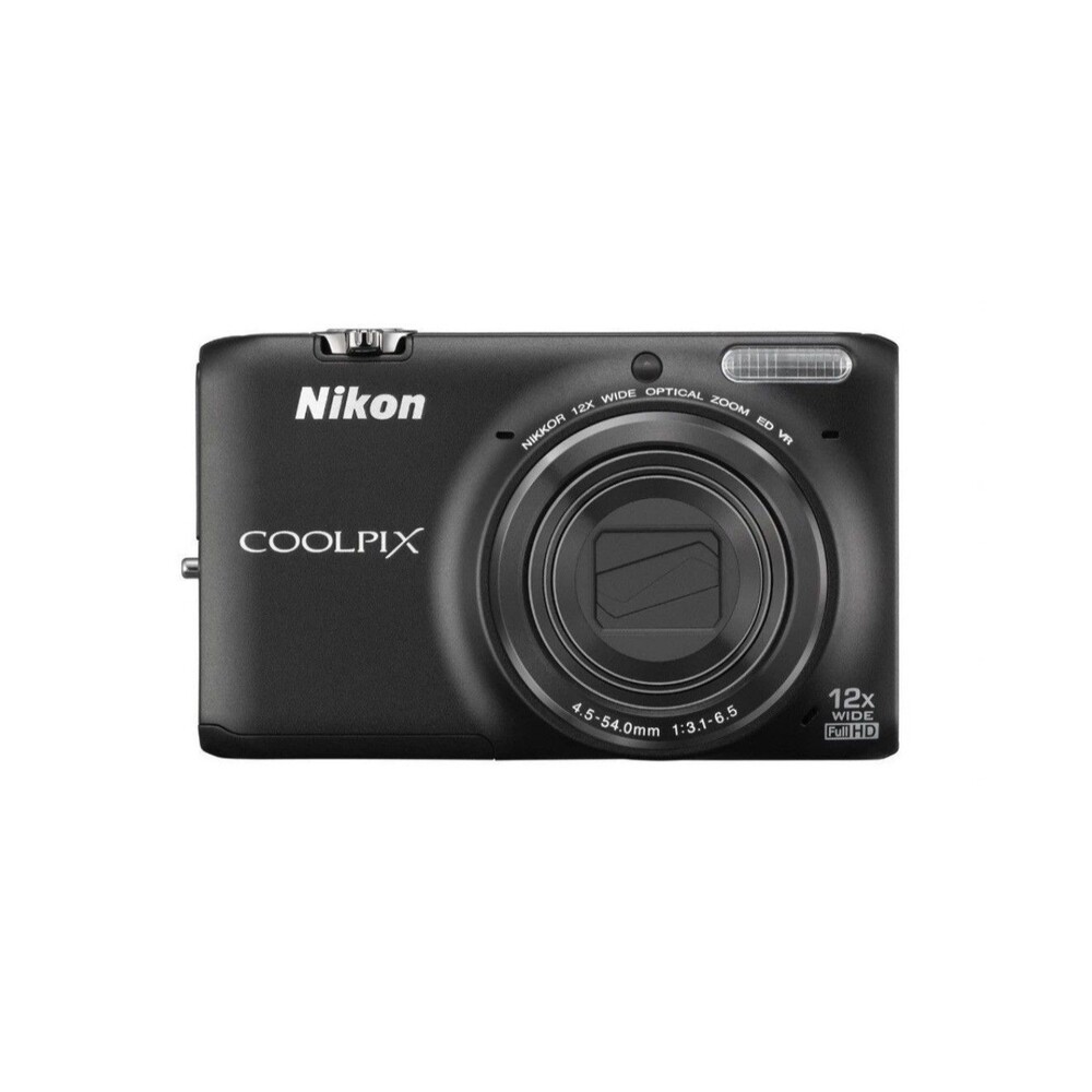 Nikon Coolpix S6500 Digital Camera 16MP 12X Optical Zoom Smile Detection Black